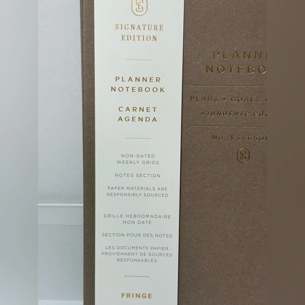 Fringe Studio Non-Dated Weekly Planner 7.5” x 9.5” Gray | 208 Pages | New